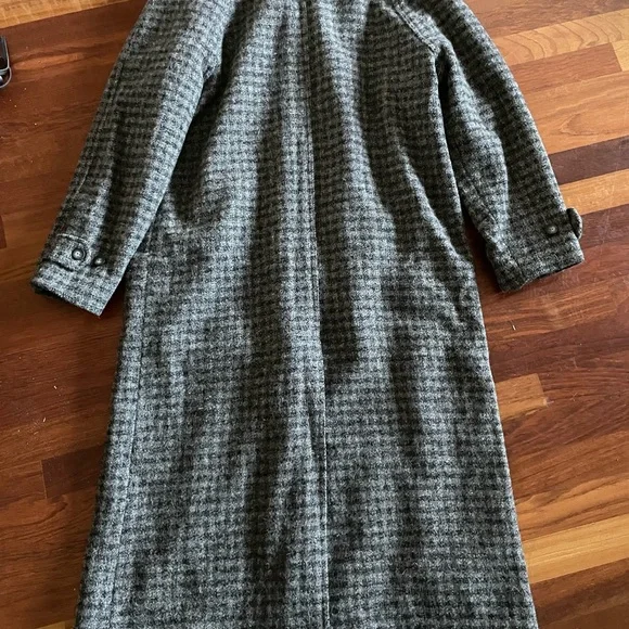 RARE LLbean long wool tweed coat M - Picture 6 of 6